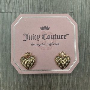NWT Juicy Couture Gold Heart Shaped Crown Earrings